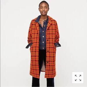 J.Crew Nayla Car coat in houndstooth Italian wool
